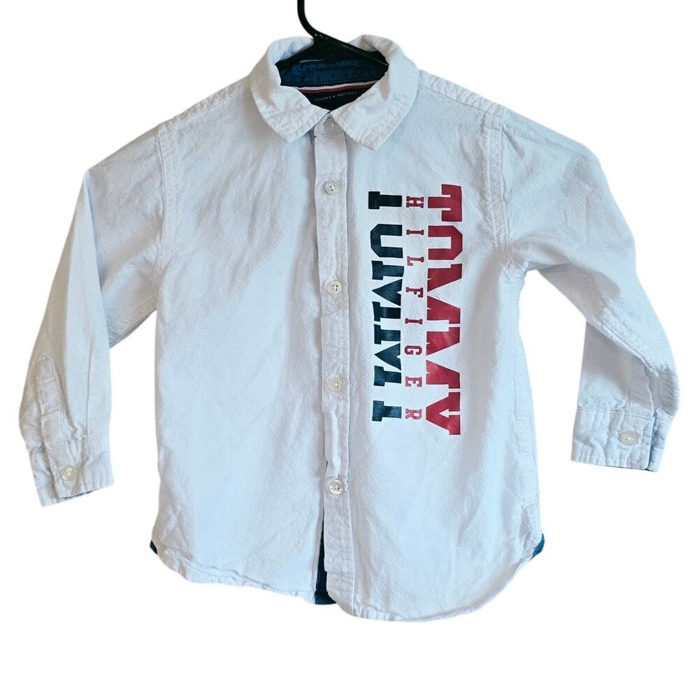 Tommy hilfiger long sleeve boys button down shirt size 4t